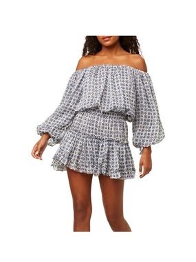 Misa Los Angeles Zonia Off-The-Shoulder Chiffon Minidress
